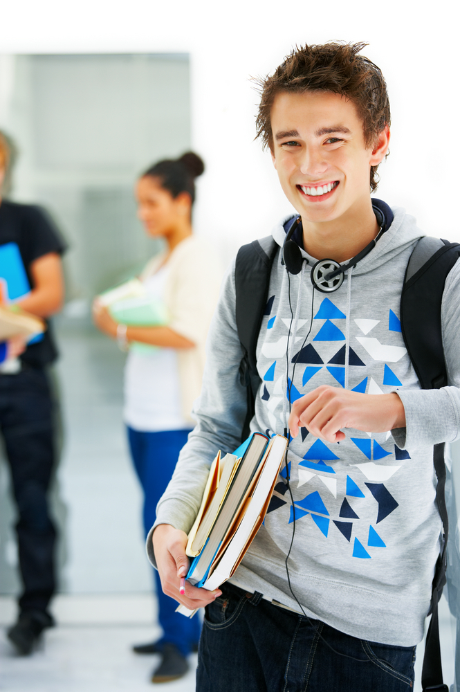 high school boy smiling